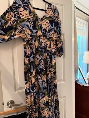 Jodifl size Medium midi dress with tropical print